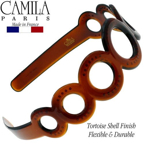 Camila Paris MP307 French Headband for Women, Strong Hold Grip Women's Hair Band, Very Flexible, No Slip and Durable Styling Girls Hair Accessories, Made in France with Cellulose