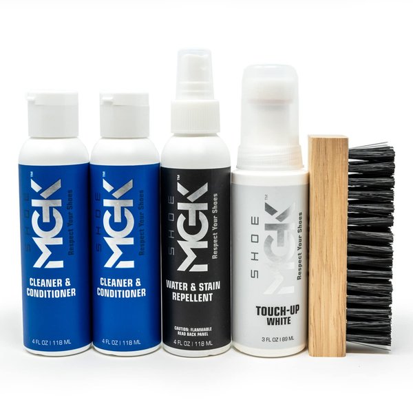 Shoe MGK MVP Shoe Cleaner Kit Cleaner & Conditioner, Water & Stain Repellent, and White Touch Up for cleaning Athletic Shoes, White Shoes, Sneakers, Tennis Shoes, and Cleats.