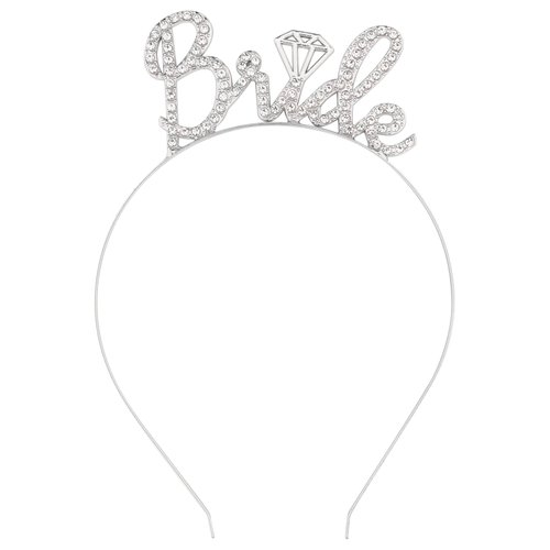 Casoty Bride Headband, Silver Bride Tiara, Bride To Be Headband, Rhinestone Bachelorette Headband,Bridal Shower Headband for Wedding Party, Bridal Headpiece Bridal Shower Gift