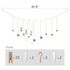 Mkono Hanging Photo Display Boho Decor Wooden Stars Garland with Metal Chains, Pictures Cards Holder with 25 Wood Clips, Wall Art for Room Bedroom Dorm, Teen Girl Gift Ages 12 13 14 Years Old, Gold