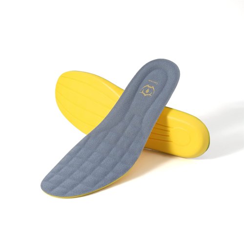 Wnnideo Memory Foam Insoles for Men Comfort Shoe Inserts with Arch Support - Premium Cushioning Orthopedic Heel Pain & Plantar Fasciitis Arch Support Work Boots Shoe Insoles Grey