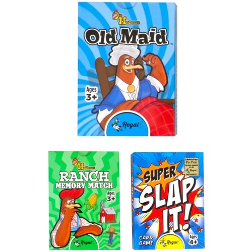 Regal Games Farm Match, Slap It, Old Maid Card Games for Kids Ages 4 5 6 7 8+ | Family Fun Playing Card Set (160 Game Cards, 3 Pack)