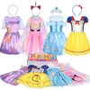 Cocojeci Princess Dress Up Clothes for Girls Princess Dress Up Costume with Cape Crown for Little Girls Princess Toys Christmas Birthday Gift
