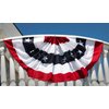 FRF FLAG American Flag Bunting 3x6 Ft, Made in USA, Embroidered Patriotic Bunting Flags, 4th of July Bunting Outdoor, with 3 Brass Grommets