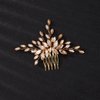 Teyglen Women Dainty Simple Full Rhinestones Red Blue Black Bride Wedding Hair Comb Luxurious Hair Accessories Shiny Rhinestones Bridal Side Hair Combs for Women Bride Girls (Champagne)