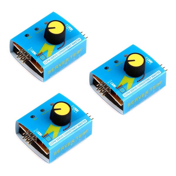 HiLetgo 3pcs RC Servo Tester 3CH Digital Multi ECS Consistency Speed Controller Checker Adjustment Steering Gear Tester CCPM Master for RC Helicopter Car Boat