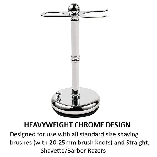 Parker Safety Razor's Deluxe Chrome Straight Razor and Shave Brush Stand