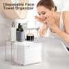 Disposable Facial Towel Storage Box Acrylic Towel Container Box Compatible with Clean Skin Club Clean Towel XL Wall-Mounted Makeup Organizer with Drawer for Face Towel (Excluding Facial Towels)