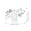 Catery Flower Bride Wedding Hair Comb Silver Small Side Comb Blue Crystal Hair Piece Jewelry Accessories for Women and Girls