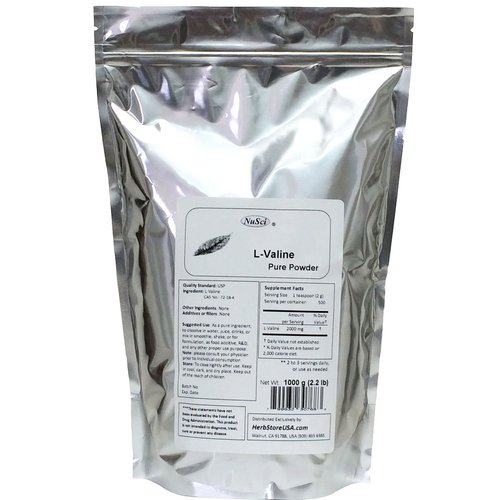 NuSci L-Valine Pure Amino Acid Powder (1000g (2.2 Lb))