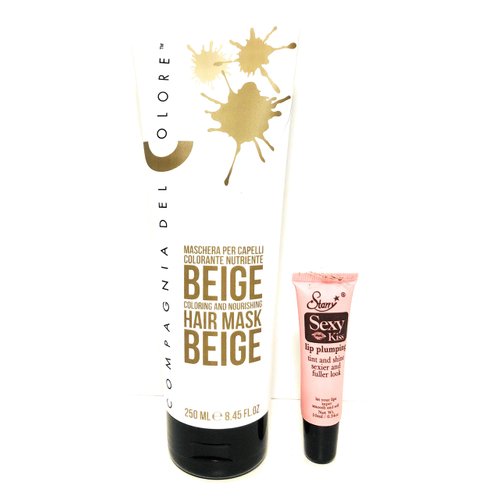 Compagnia Del Colore Coloring and Nourishing Hair Mask 8.45 Oz Free Starry Lipgloss 10 Ml (Beige)