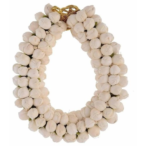 FLFWLASS Hair Gajra in Artificial Jasmine Mogra Flower, Garland Juda Decoration Phool Gazra for Women, Juda Bun Realistic Hair Accessory for Girls (White)