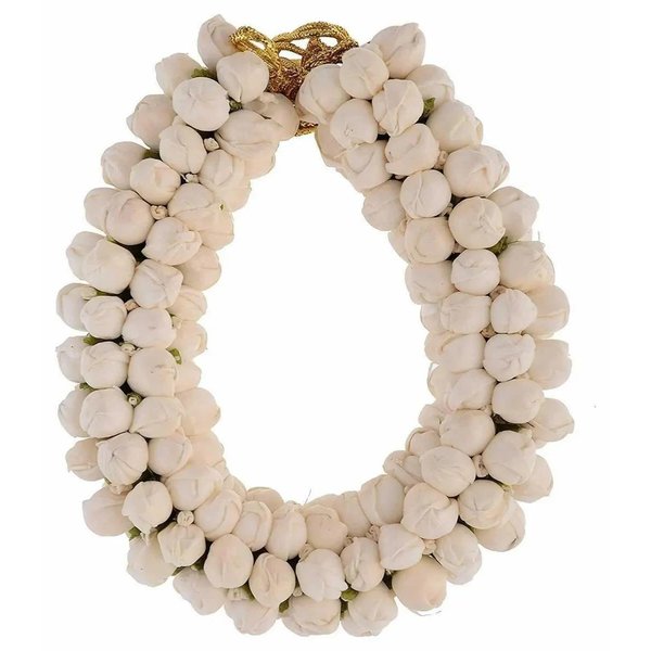 FLFWLASS Hair Gajra in Artificial Jasmine Mogra Flower, Garland Juda Decoration Phool Gazra for Women, Juda Bun Realistic Hair Accessory for Girls (White)