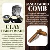 Edgell House Clay Pomade And Folding Comb Gift Combo Set Includes 2.7oz Hair Clay Pomade For Men And 7 Inch Sandalwood Hair & Beard Pocket Comb – Clay Products and Wooden Gifts