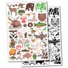 Outdoors Animals Hunting and Fishing Temporary Tattoo Water Resistant Fake Body Art Set Collection - Color (One Sheet)