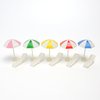 Set of 5 Mini Beach Umbrella Dollhouse Decor: 6x4cm Ornament Plastic Miniature Sunshade with Base DIY Accessories for Yard, Garden, Swimming Pool, Furniture, and Photography Craft Prop Home Decor