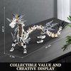 HIGH GODO Dragon Building Blocks Sets for Adults, White Mechanical Dragon Animal Building Model Collectible Display Toys, Cool Creative Gifts for Boys Teens Fans (1485 Pieces)
