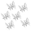 Yzurbu 6pcs 3D Metal Moving Butterfly Hair Clips, Cute Barrettes and Clamps, 90s Nostalgic Hair Accessories for Women and Girls (Silver)