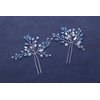 FXmimior Hair Pins Bridal Women Light Blue Crystal Vintage Wedding Party Headpiece Hair Clip Crystal Hair Accessories(pack of 2)