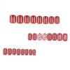 Red Christmas Press on Nails Short Square Glue on Nails White Snowflake False Nails Glossy Acrylic Nails for Women Girls DIY Winter Xmas Nails Art 24Pcs