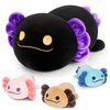 Toys for Girls Ages 3 4 5 6 7 8+ Years -16" Black Axolotl Mommy Stuffed Animal with 3 Baby Axolotl in Her Tummy, Cute Salamander Plush Toys Set, Toys for Baby, Toddler, Kids, Christmas, Birthdays Gift