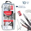 Maped Study Geometry 10 Piece Set, Includes 2 Metal Study Compasses, 2 Triangles, 6 Ruler, 4 Protractor, Pencil for Compass, Pencil Sharpener, Eraser, Lead Refill (897010)