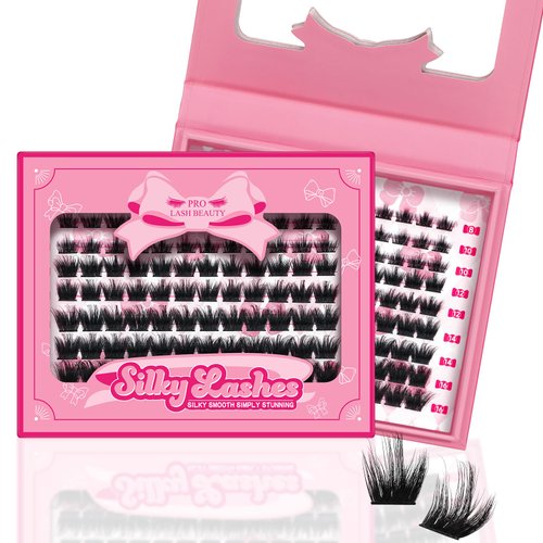 Lash Clusters, 108 Pcs Individual Lashes Soft Cluster Lashes DIY Lash Extension 8-16mm Eyelash Clusters Volume Wispy Lashes Super Thin Band Reusable(Sincere,D-8-16mix)