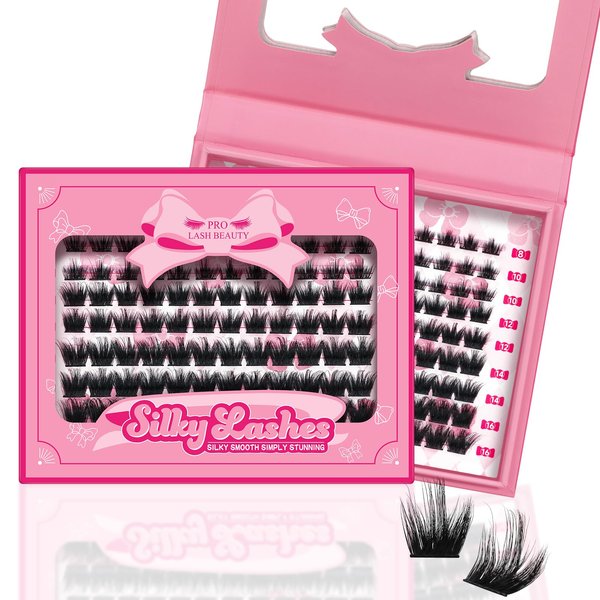 Lash Clusters, 108 Pcs Individual Lashes Soft Cluster Lashes DIY Lash Extension 8-16mm Eyelash Clusters Volume Wispy Lashes Super Thin Band Reusable(Sincere,D-8-16mix)