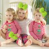 Vloso 2 Pcs Christmas Hair Bow for Girls,6 Inch Green Furry Hair Bow Clips with Red Heart,Christmas Decorations Costume Accessories Women Girls