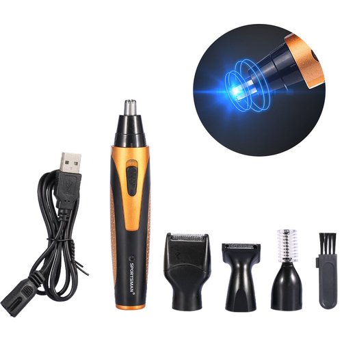 Semme Ear and Nose Hair Trimmer Clipper, 4 in 1 Rechargeable Cordless Lightweight Waterproof Hair and Beard Clippers for Men and Women Nose Ear Beard Sideburn Eyebrow