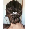 Barode Bridal Wedding Hair Pins Silver Sparkly Rhinestones Flower Hairpin Pearl Bride Hair Accessories for Women and Girlss(Pack of 2) (Silver)