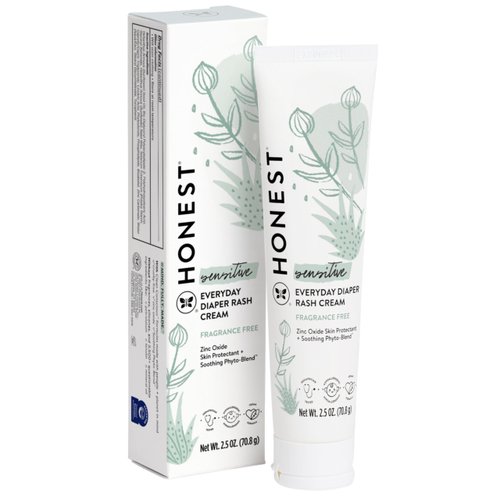 The Honest Company Hypoallergenic Diaper Rash Cream | Moisturizing + Calming Zinc Oxide Ointment | NEA Recognized, Cruelty Free | 2.5 oz