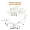 Wedding Flower Bridal Hair Comb Pearl Hair Pieces for Brides Rhinestone Bridal Hair Pins Rose Flower Girl Headpiece Wedding Flower Hair Accessories for Brides YISSION