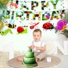25PCS Bugs Birthday Party Decorations Summer Spring Happy Birthday Banner Bugs Hanging Swirls Insect Birthday Decoration for Kids Summer Bugs Insect Bee Butterfly Theme Birthday Party Supplies Decor
