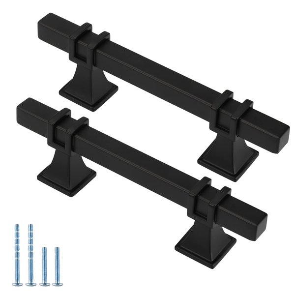 Lepatape 10 Pack 3 inch Black Cabinet Handles Matte Black Cabinet Pulls, Square Kitchen Cabinet Handles Dresser Drawer Pulls Kitchen Cabinet Hardware Cupboard Handles