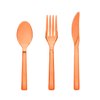 Party Essentials Hard Plastic Cutlery Combo Pack, 51 Pieces/17 Place Settings, Neon Orange