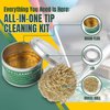 Flexzion Soldering Iron Tip Cleaner, Soft Coiled Brass Wire Sponge Stainless Steel Holder with Rosin Flux