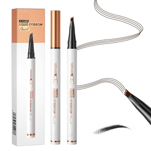 Precision Microblading Eyebrow Pen - Advanced Smudge-Resistant Brow Pencil for Women, Featuring Unique Micro-Fork Tip, Waterproof and Long-Lasting, Delivers Natural, Hair-Like (Light coffee)