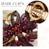 CAKURE Copper Wire Flower Hair Clip Gold Metal Hair Claw Beaded Hair Clamp Hair Accessory for Women