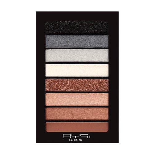 BYS Women's 8-Piece Eye Shadow Palette, Easy Blendable Eye Pigments, Bare All