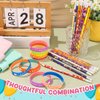 Sabary 48 Pcs Happy Birthday Pencils Rubber Bracelets Set Birthday Party Favors Birthday Pencils Silicone Wristbands Birthday Bracelet for Kids Students Teachers Classroom Reward Gifts (Cute Style)