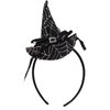WRBAJIS Halloween Witch Hat Headband Spider Web Hair Bands Cute Hair Accessories for Women Halloween Party Supplies Silver