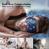 MANSPHIL 100% Mulberry Silk Eye Mask for Sleeping, Blue Galaxy Printed Silk Filled Sleep Mask for Travel, Nap. Lightweight