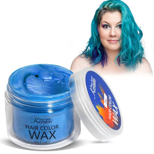Temporary Hair Color for Kids Blue, Magic Master Keratin Hair Wax Color Dye for Dark Hair Instant Colored Hair Gel Hairstyle Wax Cream Mud Pomade 3.4 Oz Girl Gifts, Party, Cosplay & Halloween