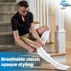 ABSOLUTE SUPPORT Made in USA - Graduated Support Opaque Compression Knee High Socks for Men 20-30mmHg | For Swelling, Lymphedema, Post Surgery - White, Medium, A104WH2