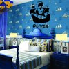 Pirate Ship Personalized Custom Name Wall Decals Wall Design Stickers Vinyl Removable Children Kids Rooms Girls Boys Baby Nursery Cartoon Size 20x20 inch