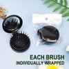 20 Pack Folding Travel Mirror Hair Brushes Round Folding Pocket Hair Brush Mini Hair Comb Compact Travel Size Hair Massage Combor Women and Girls (Black)