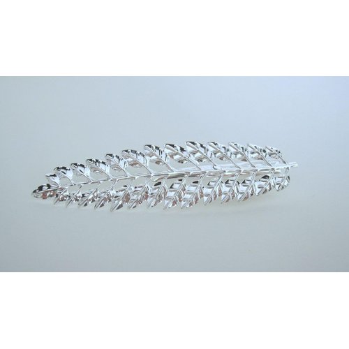 Generic Shiny gold or silver metal leaf alligator hair clip for fine thin hair (Primary color: Gold)