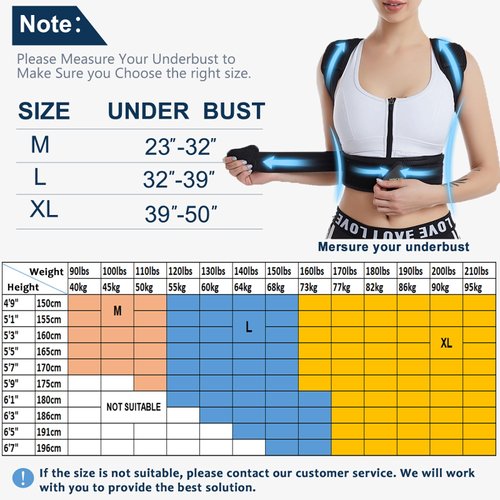 Mercase Posture Corrector for Men and Women, Adjustable Back Brace for Shoulder, Hunchback and Scoliosis Correction - Comfortable Back Support,Medium (23-32 inches)