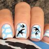 Whats Up Nails - Clouds Vinyl Stencils for Nail Art Design (1 Sheet, 12 Stencils)